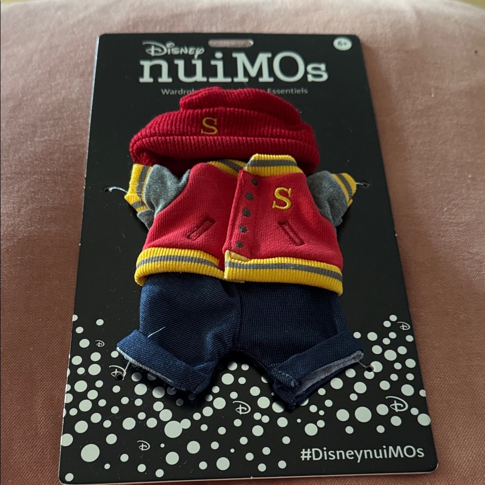 Disney nuiMOS Red & Yellow Varsity Jacket and Beanie Outfit NEW